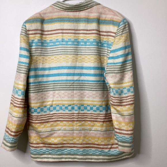Vintage Bill Blass Aztec Southwestern Womens Blazer Pastel Large Y2K Retro Women - Picture 5 of 12